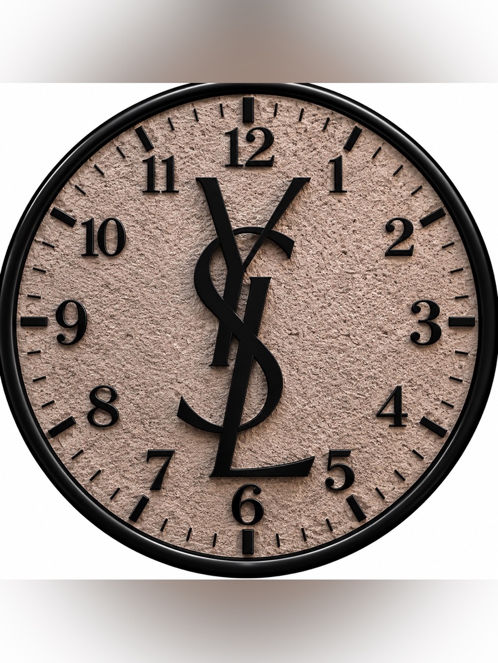 YSL Black And Beige 9” Advertising Wall Clock.